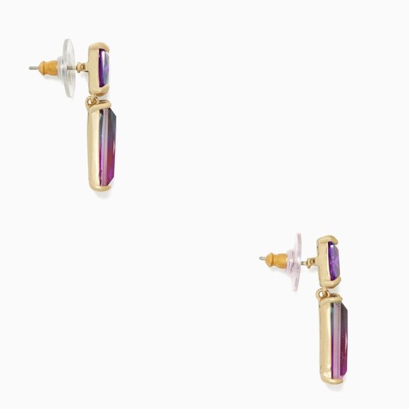 NEW Kate Spade Baguette CZ Blue Drop Earrings - Picture 5 of 6